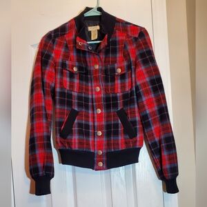 Arizona Jean Company Red and Blue Quilted Plaid Jacket